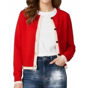 NEW OLIVIA DAR gwendy button down cardigan in red